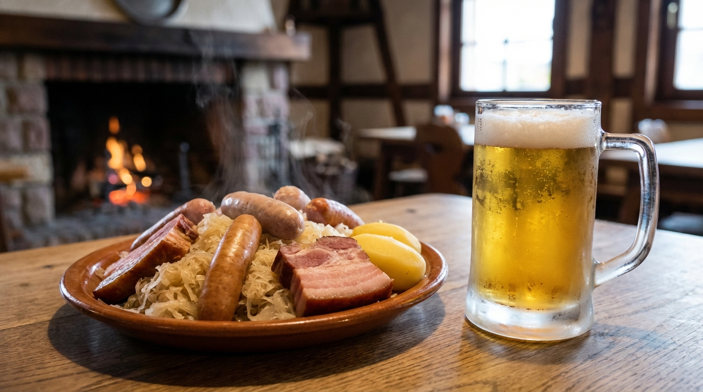 découvrez l'accord parfait entre bière et choucroute, une tradition alsacienne authentique que le vin ne parvient pas toujours à surpasser.